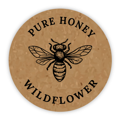 Natural Nadja - Round Lid Label 24oz Bear Jar