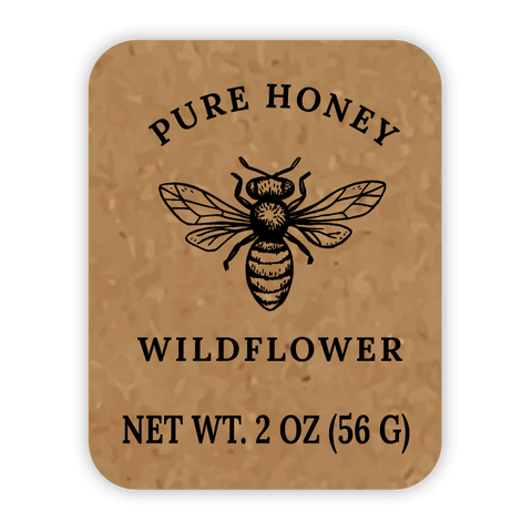 Natural Nadja - Rectangle Label Portrait 2oz Bear Jar
