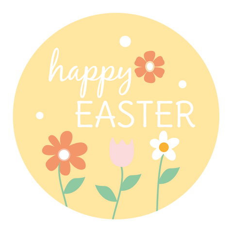 Easter Flowers - Round Sticker 1,57"