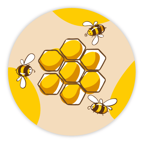 Buzzy Buzz - Round Lid Label 8oz Hexagonal Jar