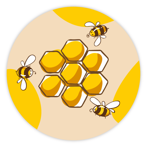 Buzzy Buzz - Round Lid Label 18oz Hexagonal Jar