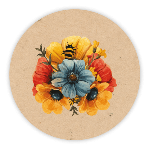 Floral Fiona - Round Lid Label 8oz Classic Queenline Jar