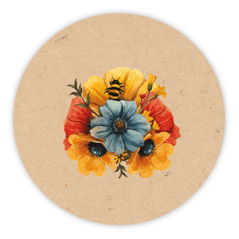 Floral Fiona - Round Lid Label 4oz Round Jar