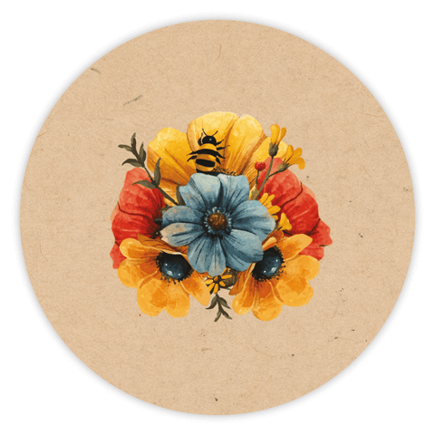 Floral Fiona - Round Lid Label 8oz Round Jar