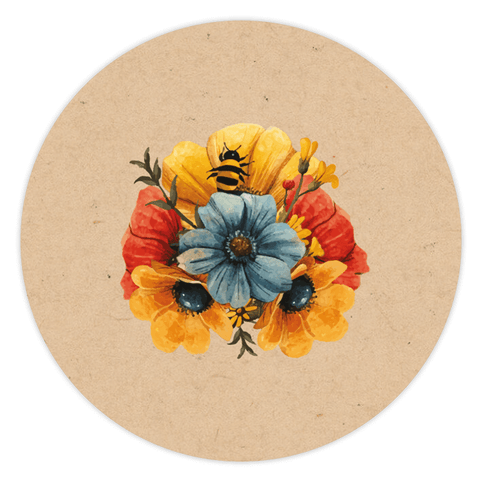 Floral Fiona - Round Lid Label 30oz Round Jar