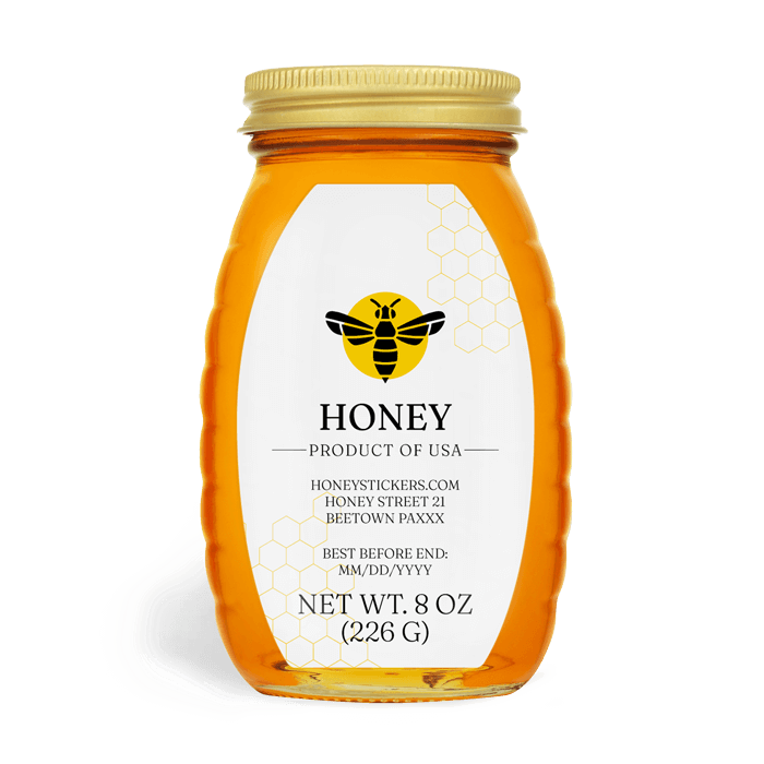 Ovoid Honey Labels for 8oz Classic Queenline Jar – Charming Charly – us ...