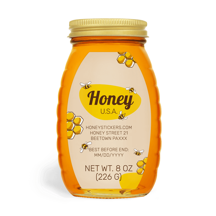 Ovoid Honey Labels for 8oz Classic Queenline Jar – Buzzy Buzz – us ...