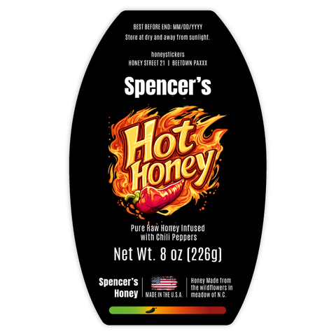 Spicy Spencer - Ovoid Label 8oz Classic Queenline Jar
