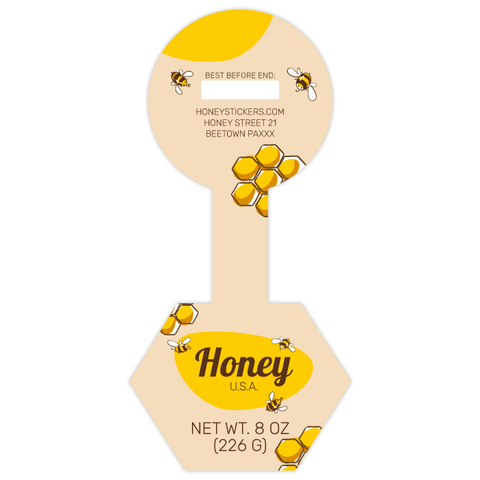 Buzzy Buzz - Hexagonal Label with Tamper Seal 8oz Round Jar