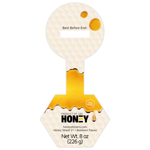 Sticky Steve - Hexagonal Label with Tamper Seal 8oz Round Jar