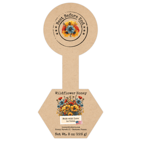 Floral Fiona - Hexagonal Label with Tamper Seal 8oz Round Jar