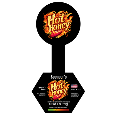 Spicy Spencer - Hexagonal Label with Tamper Seal 8oz Round Jar