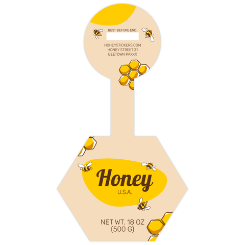 Buzzy Buzz - Hexagonal Label with Tamper Seal 18oz Round Jar