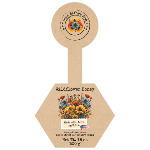 Floral Fiona - Hexagonal Label with Tamper Seal 18oz Round Jar