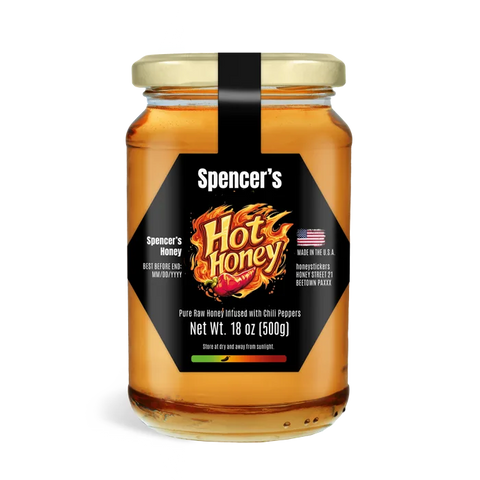 Spicy Spencer - Hexagonal Label with Tamper Seal 18oz Round Jar