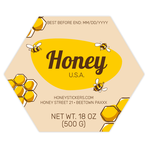 Buzzy Buzz - Hexagonal Label 18oz Round Jar