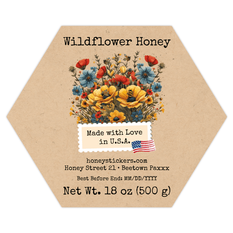 Floral Fiona - Hexagonal Label 18oz Round Jar
