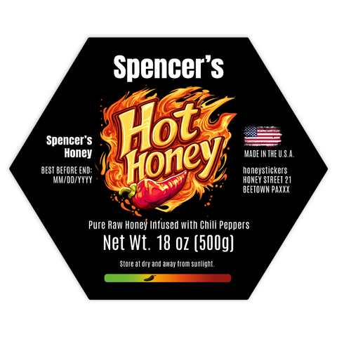 Spicy Spencer - Hexagonal Label 18oz Round Jar
