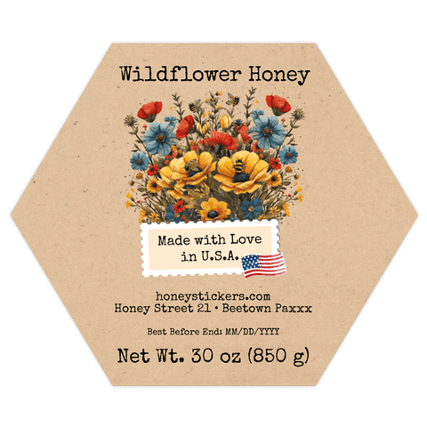 Floral Fiona - Hexagonal Label 30oz Round Jar