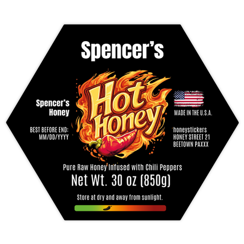 Spicy Spencer - Hexagonal Label 30oz Round Jar