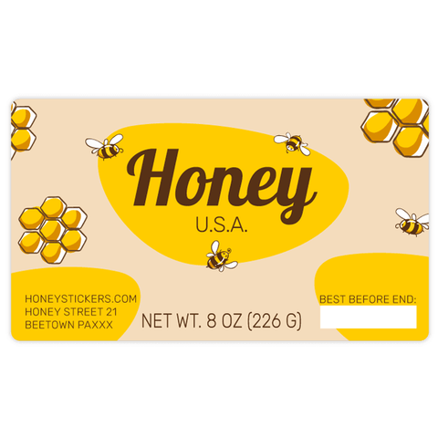 Buzzy Buzz - Rectangular Label 8oz Hexagonal Jar
