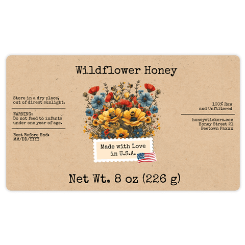 Floral Fiona - Rectangular Label 8oz Hexagonal Jar