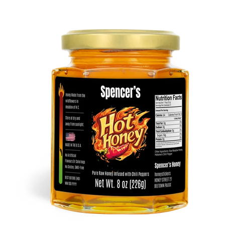 Spicy Spencer - Rectangular Label 8oz Hexagonal Jar