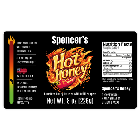 Spicy Spencer - Rectangular Label 8oz Hexagonal Jar