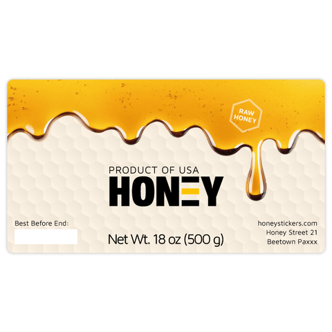 Sticky Steve - Rectangular Label 18oz Hexagonal Jar