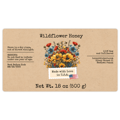 Floral Fiona - Rectangular Label 18oz Hexagonal Jar
