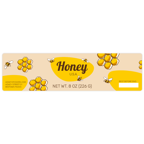 Buzzy Buzz - Rectangular Label 8oz Round Jar