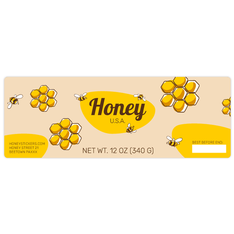 Buzzy Buzz - Rectangular Label 12oz Round Jar