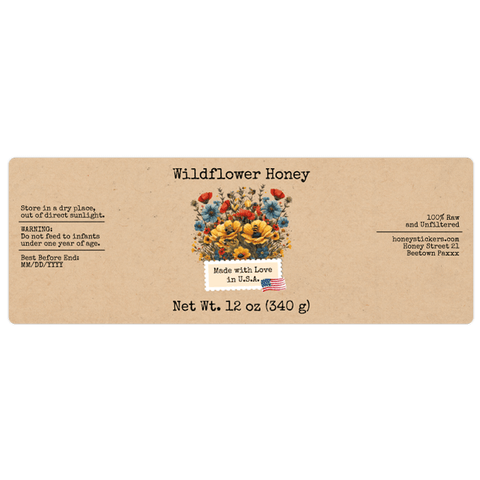 Floral Fiona - Rectangular Label 12oz Round Jar