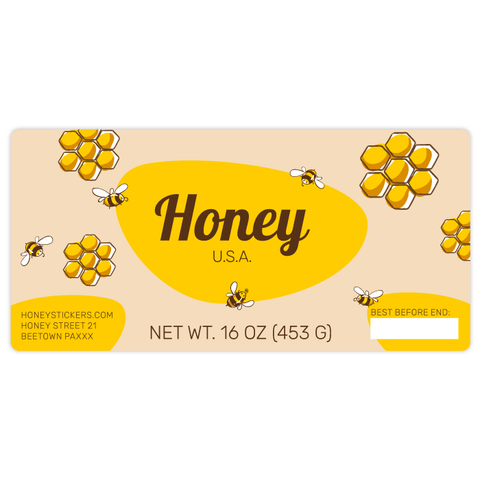 Buzzy Buzz - Rectangular Label 16oz Round Jar