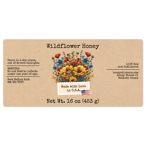 Floral Fiona - Rectangular Label 16oz Round Jar