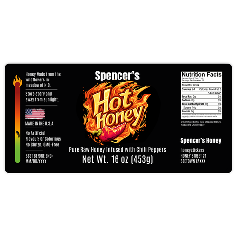 Spicy Spencer - Rectangular Label 16oz Round Jar