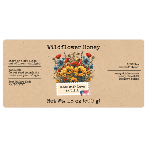 Floral Fiona - Rectangular Label 18oz Round Jar