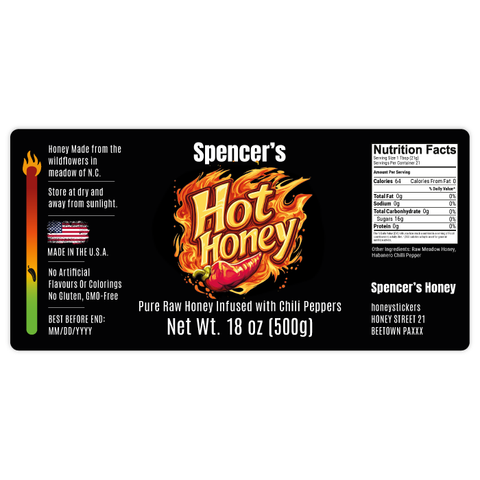 Spicy Spencer - Rectangular Label 18oz Round Jar