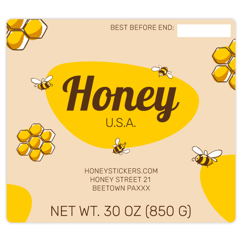 Buzzy Buzz - Rectangular Label 30oz Round Jar