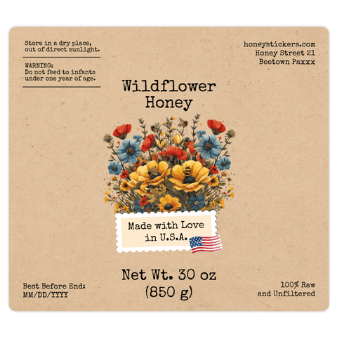 Floral Fiona - Rectangular Label 30oz Round Jar