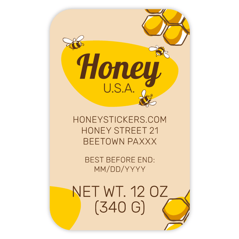 Buzzy Buzz - Rectangle Label Portrait 12oz Bear Jar
