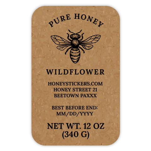 Natural Nadja - Rectangle Label Portrait 12oz Bear Jar