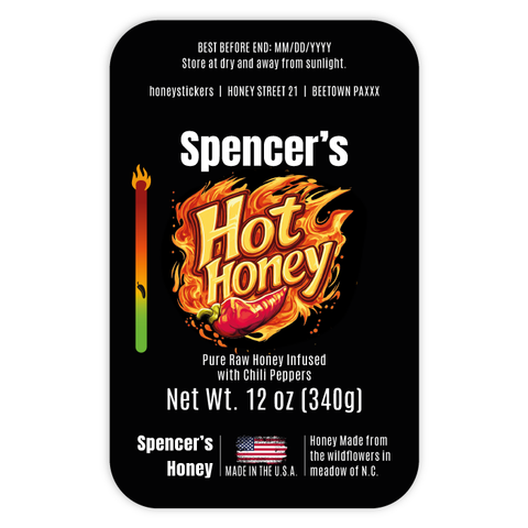 Spicy Spencer - Rectangle Label Portrait 12oz Bear Jar