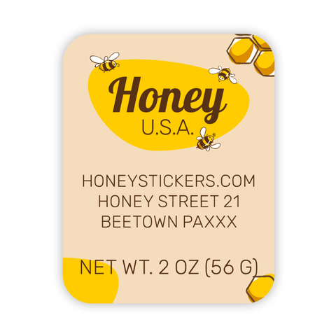 Buzzy Buzz - Rectangle Label Portrait 2oz Bear Jar