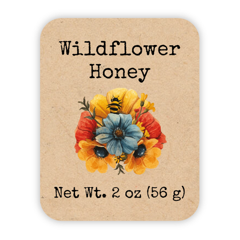 Floral Fiona - Rectangle Label Portrait 2oz Bear Jar
