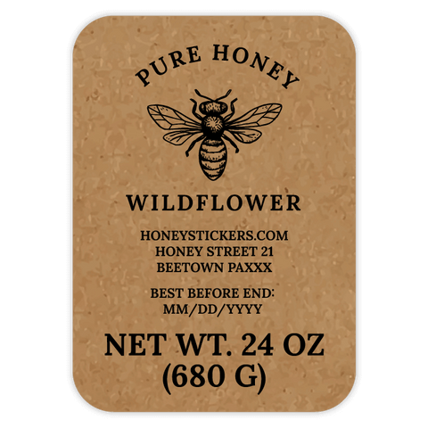 Natural Nadja - Rectangle Label Portrait 24oz Bear Jar