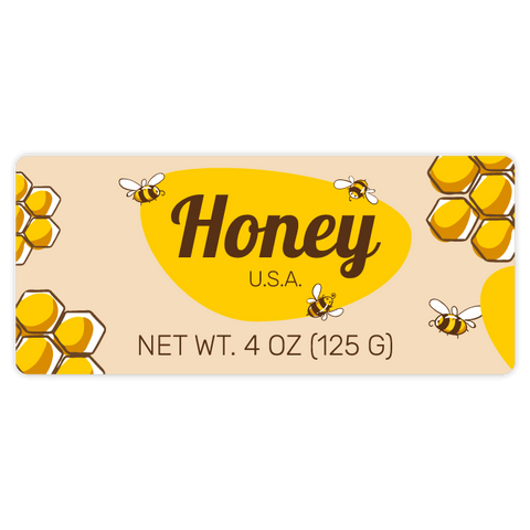 Buzzy Buzz - Special Rectangular Label 4oz Round Jar