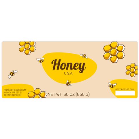 Buzzy Buzz - Special Rectangular Label 30oz Round Jar