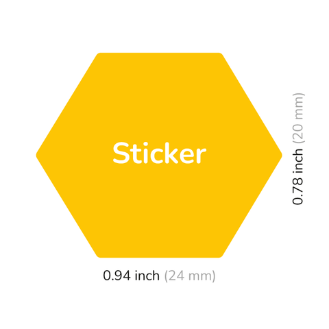 Blank - Hexagonal Sticker 0.94"x 0.78"