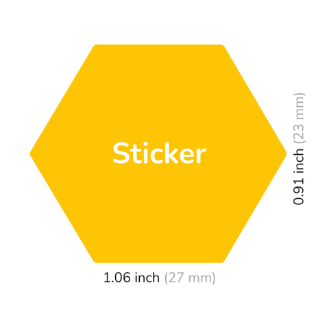 Blank - Hexagonal Sticker 1.06" x 0.91"